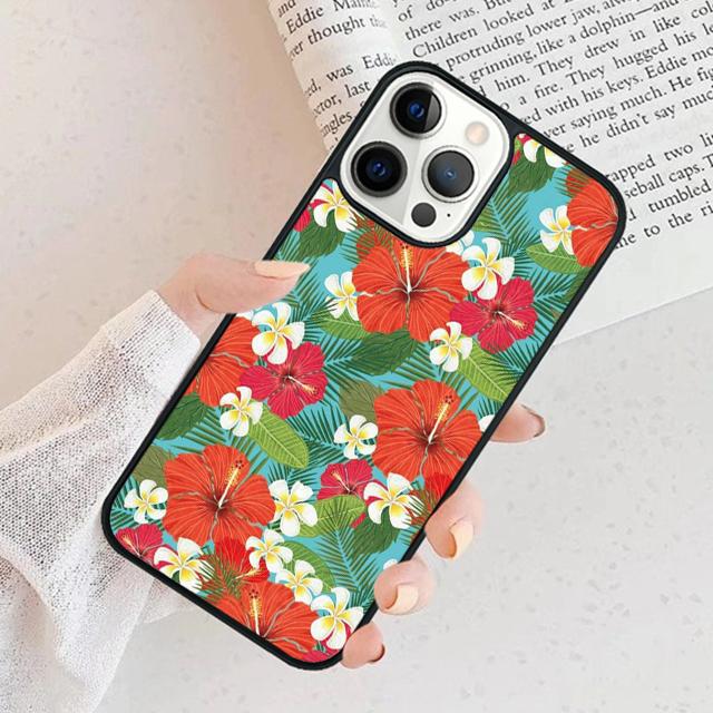 Tropisches Aloha-Hibiskusmuster Handyhülle Cover Für iPhone 17 Air 16 15 11 13 14 Pro Max 12 Plus Max Fundas