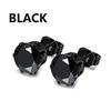 1 Pairs Black Stainless Steel Earrings Punk Unisex Geometry Simple Trend Fashion Drop Earrings Women Men Gothic Stud Earrings