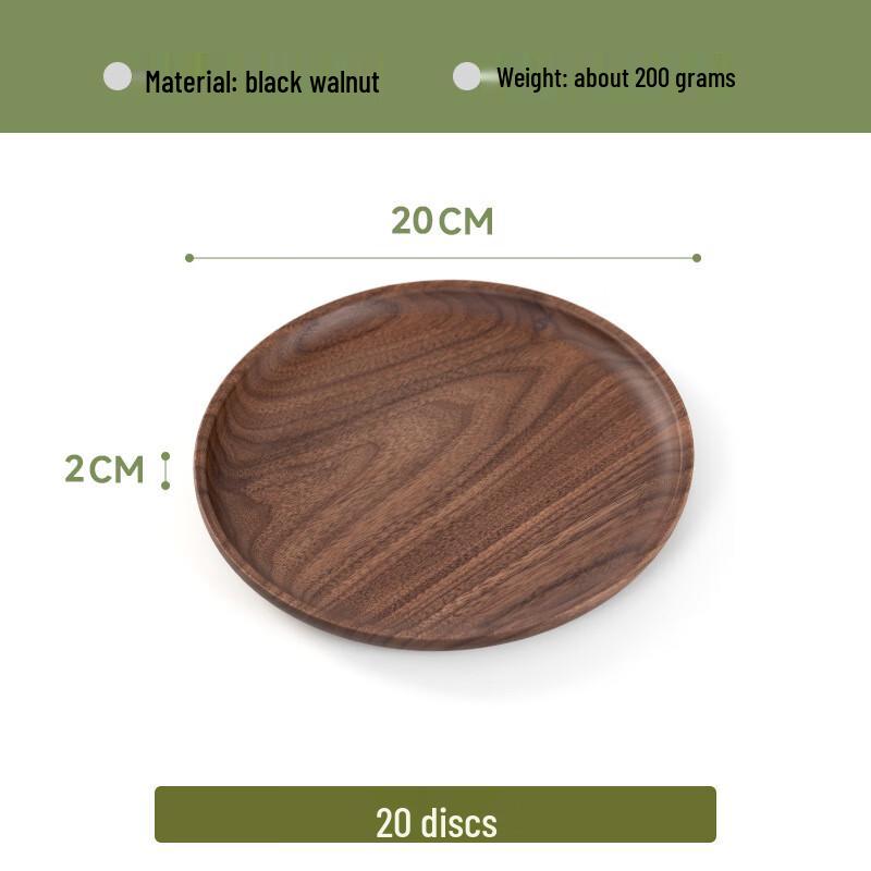 ZISIZ Black Walnut Wood Round Serving Tray