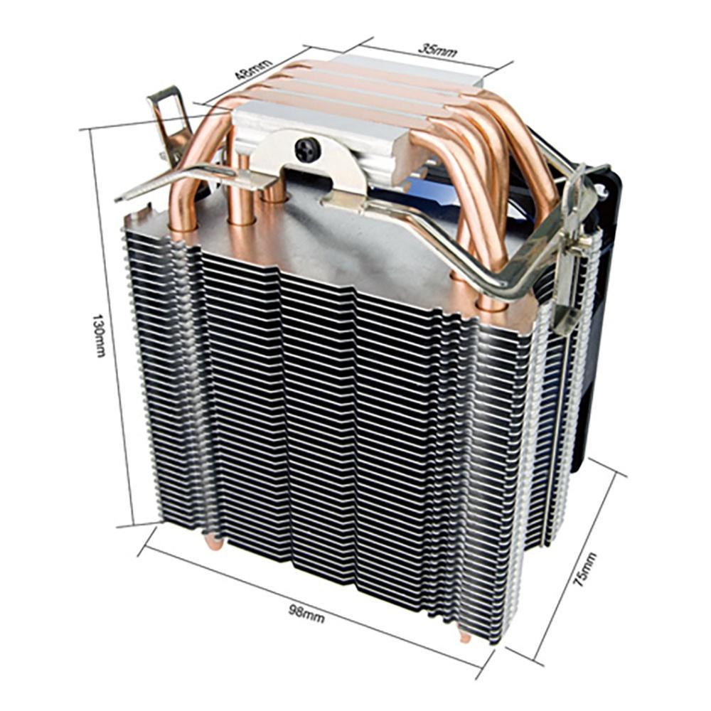 2 Heatpipe Premium CPU Cooler, Dual Row Staggered Heatsink Pipe Silent Hydraulic Bearing Cooling Fan