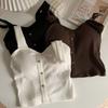 Women's Cropped Tops with Bra Pads Summer Corset Korean Suspenders Vest Sexy Camisole Slim New