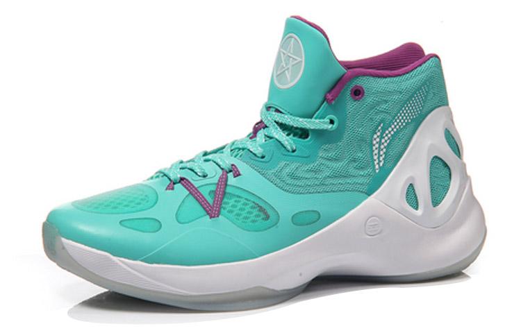 Li Ning SONIC 5 Comfortable Cushioning Slip Resistant Mid top Basketball Shoes Men's Fluorescent Light Green ABAM019-1