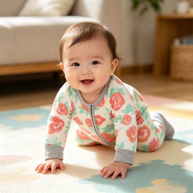 Baby Cotton Romper With Floral Print For Boys And Girls Perfect For Crawling