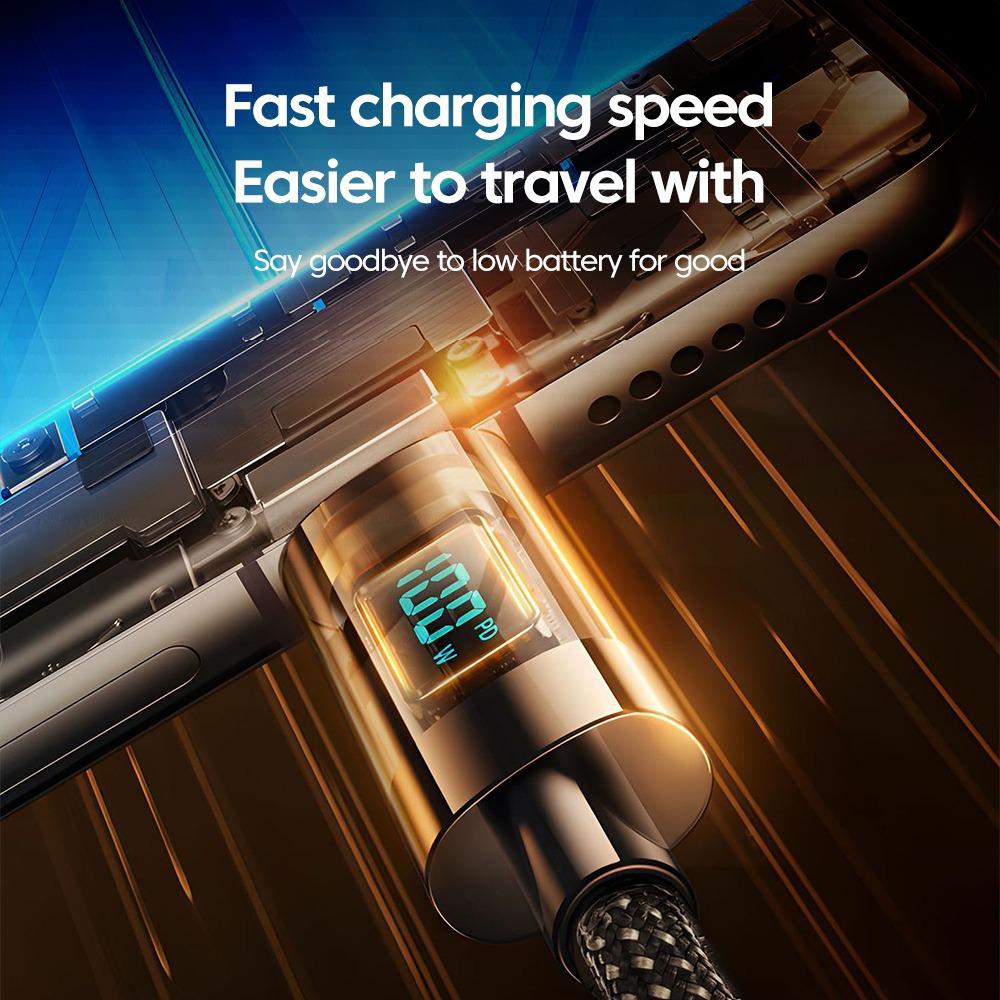 VAORLO светодиодный дисплей Кабель для быстрой зарядки 100 Вт Super Charge USB-C PD-C — фото 4