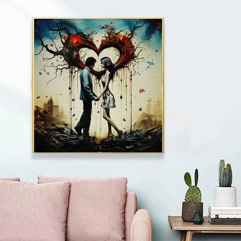 New Arrival 5D DIY Full Circle Diamond Painting "Love Tree for Couples" Embroidery Cross Stitch Home Decor Gift