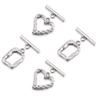 4Sets Stainless Steel OT Clasps Irregular Square Heart Toggle Clasps Connector For DIY Necklace Bracelet Jewelry Making Supplies