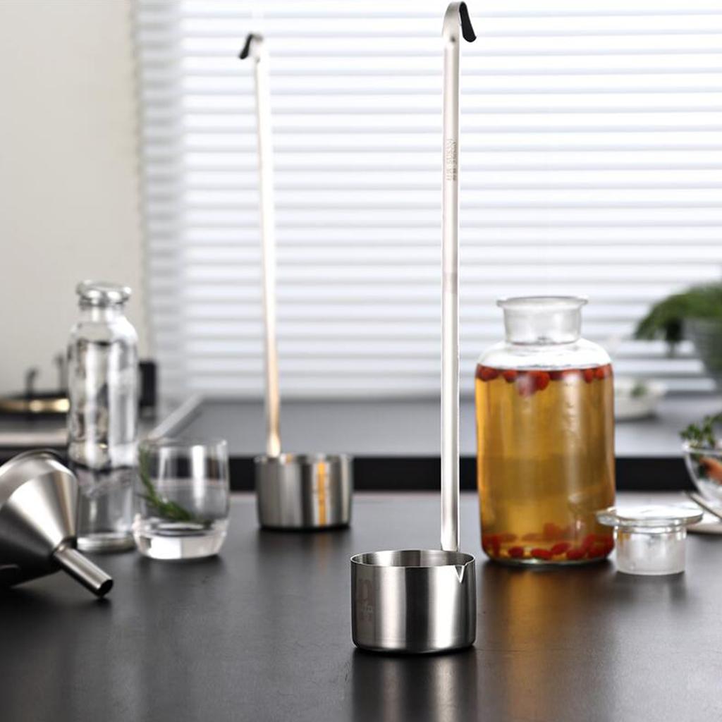 Dipper 500ml Spoon Sauce Ladle Long Handle 304 Stainless Steel w/Hook, and High Quality