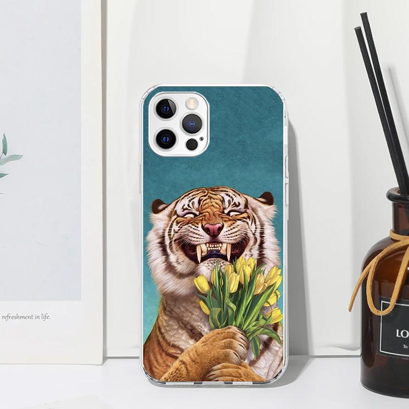Superior Tiger Pattern Art Phone Case For Iphone 17 Air 16 15 Plus 16E 14 Pro Max 13 Mini 12 11 7 8 SE Fundas Soft Back Cover 17