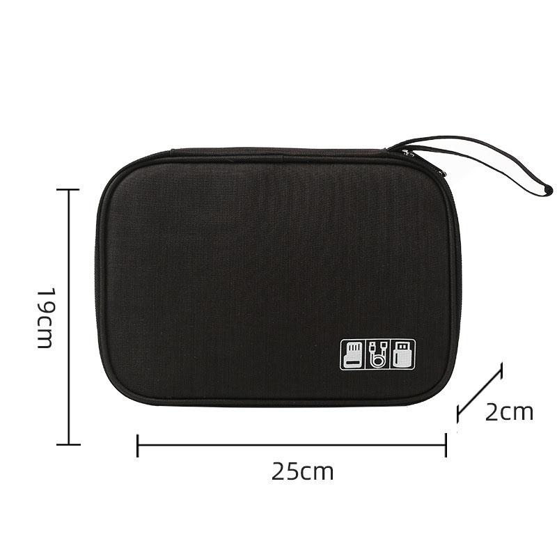 

Портативная цифровая сумка для хранения USB-гаджетов, водонепроницаемый органайзер для кабелей, сумка для электронных устройств, аксессуары, упаковка расходных материалов 19*2*25 cm чёрный