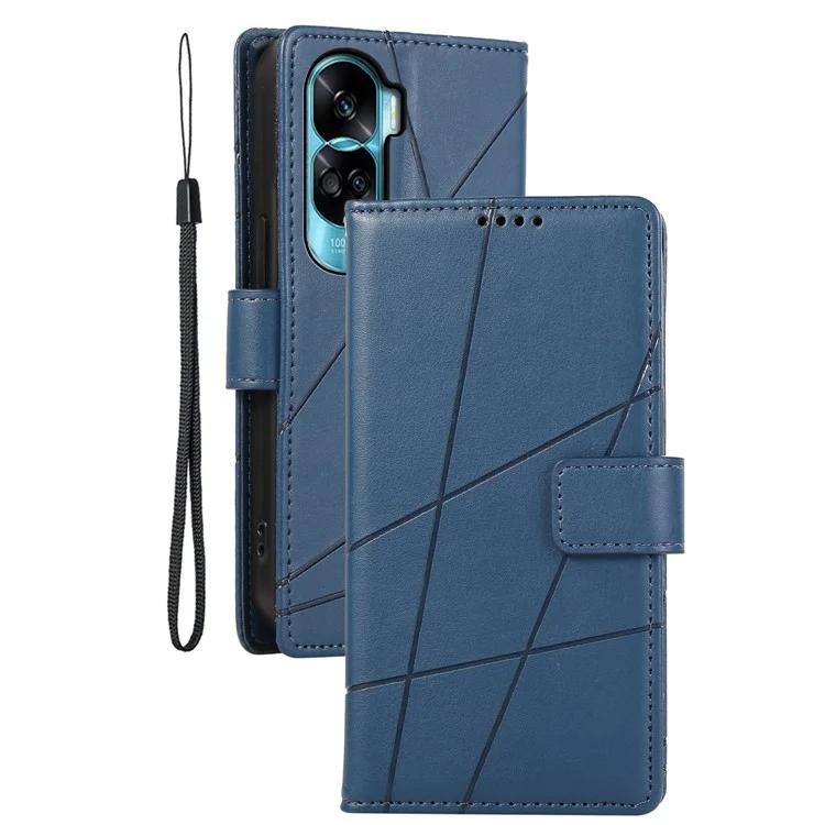 

DF-06 For Honor 90 Lite 5G / X50i 5G Case Lines Imprinted Anti-drop Leather Phone Cover