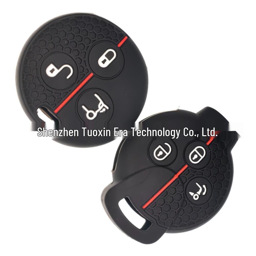 Silicone Key Cover for Mercedes Smart Fortwo (3-Button, Honeycomb Pattern, No Logo)
