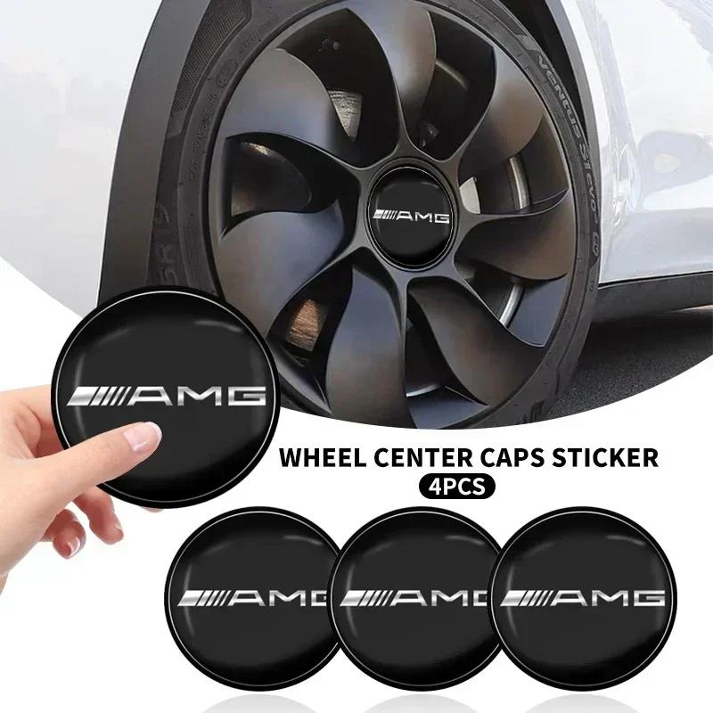 4pcs 56mm Car Wheel Center Hub Cap Stickers Styling For Mercedes Benz AMG CLA CLS W212 W213 W204 W205 W176 GLC Accessories