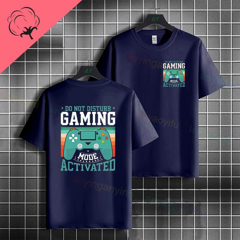 Funny Do Not Disturb Gaming Mode Activated Graphic Tshirt Casual 100cotton Short Sleeve Tshirt For Gamer Boys Girls Daily Wear