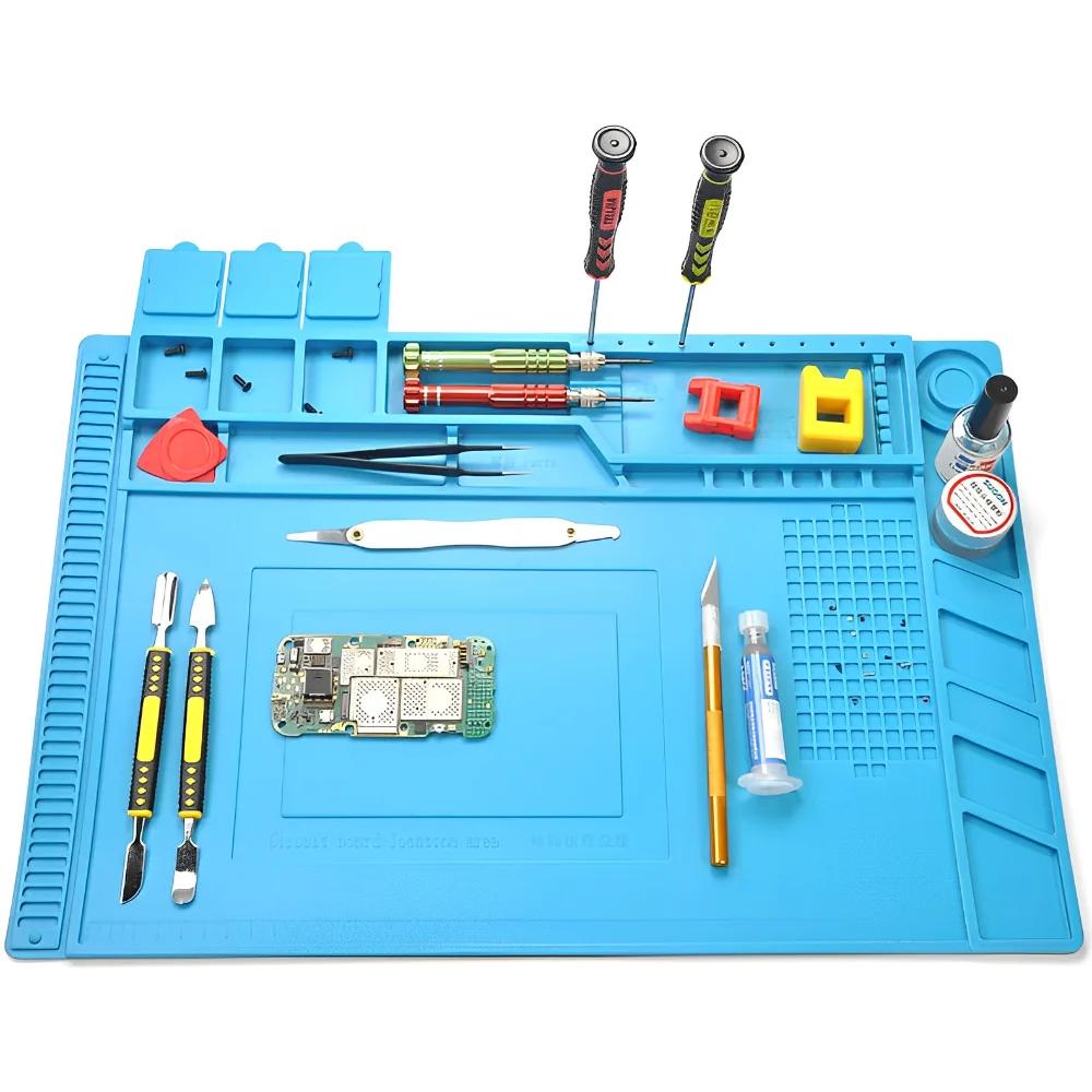 Covoraș ESD pentru Lipit, Pad de Reparații, Izolație, Rezistent la Căldură, Stație de Lipit, Pad de Lucru din Silicon, Platformă de Birou, Trusă de Scule pentru Reparații Telefoane