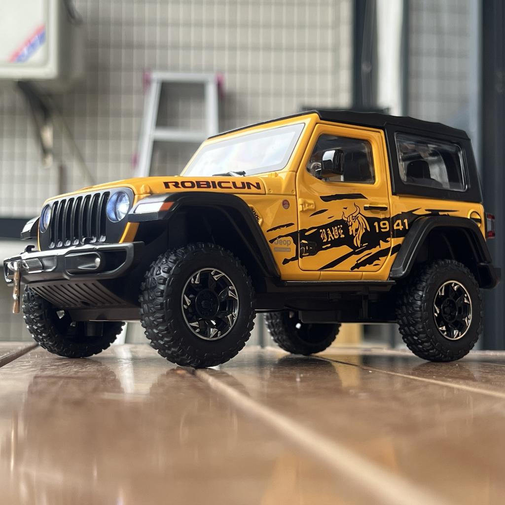 1:24 Jeep Wrangler Rubicon Abnehmbares Dach Legierung Automodell Mit Ton Und Licht Rückziehbar Kinderspielzeug Sammlerstücke Geburtstagsgeschenke