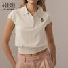 Teenie Weenie Women's Short Sleeve Polo Knit Top
