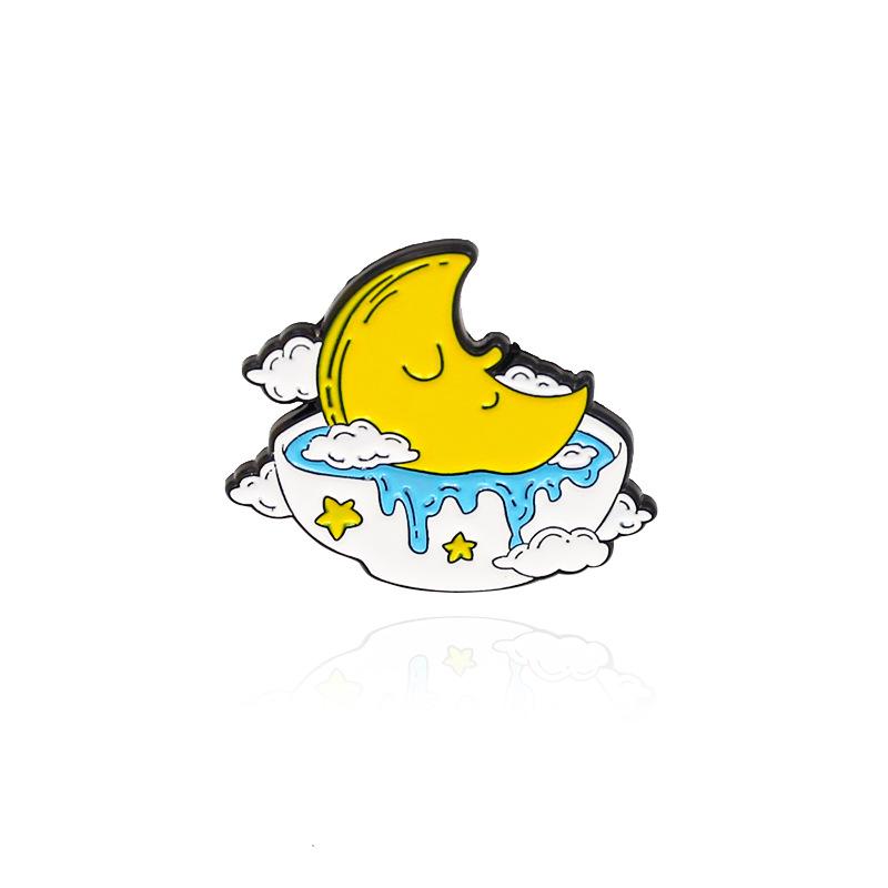 Moon Baby Sleeping in the Clouds Starry Sky Brooch