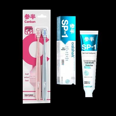 Canban Soft Toothbrush & Rose Green Tea Toothpaste Set