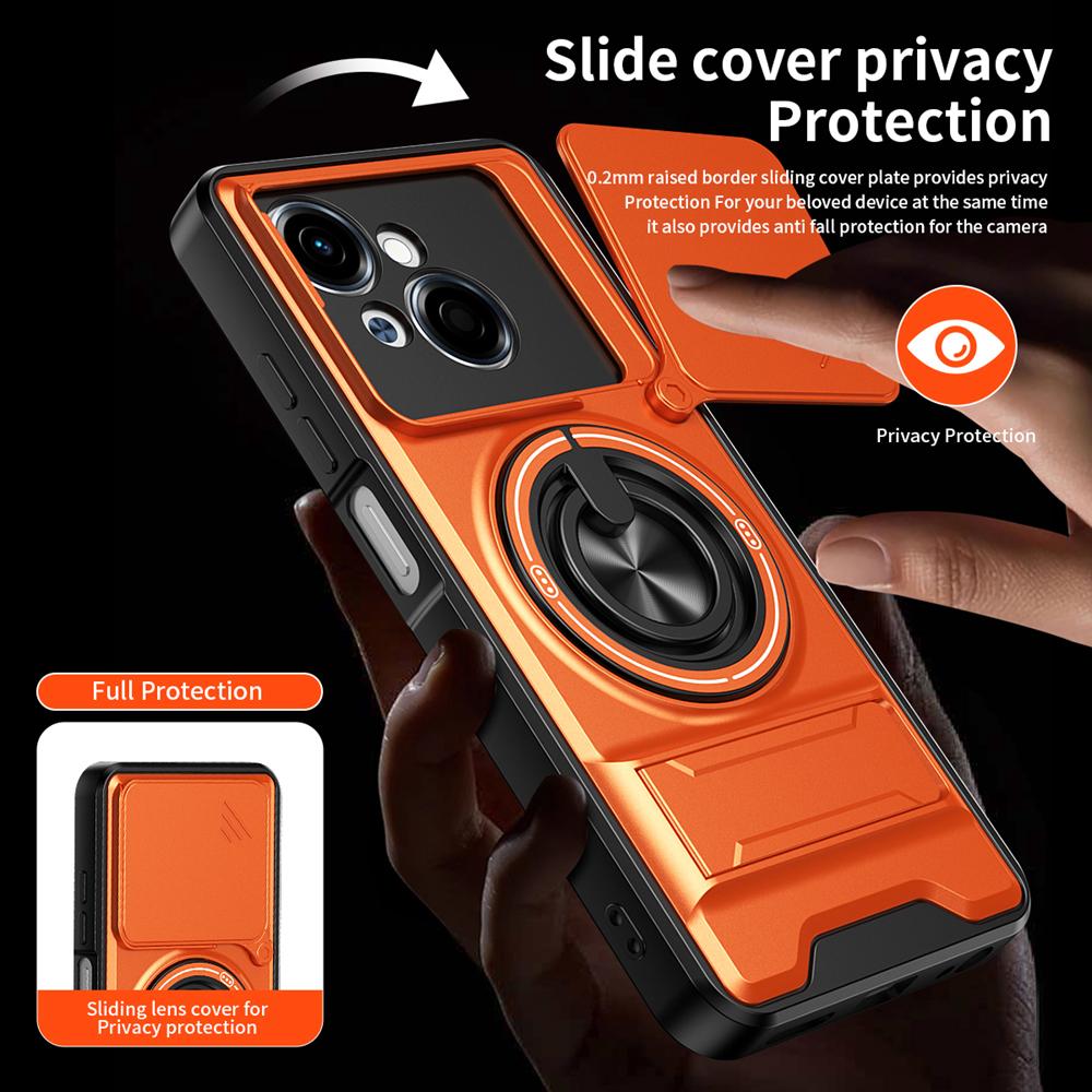 KEYSION Magnetic Phone Case for TECNO Spark Go 1 1S 2025 Slide Camera Protection Upright Kickstand 360 Ring Shockproof Back Cover
