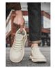 Men's Breathable Trendy White Canvas Sneakers - Versatile, Thick-Soled, Spring 2025