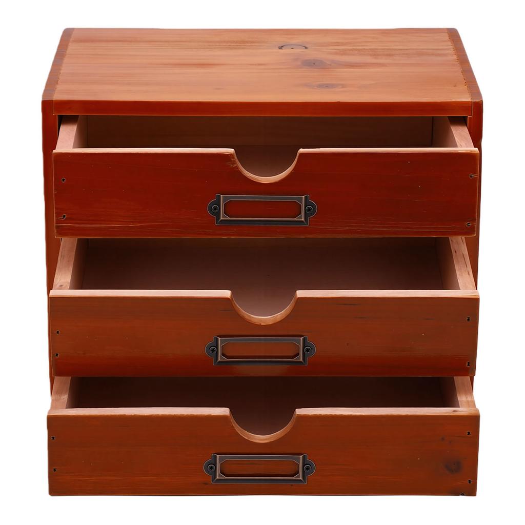 Armoire d'apothicaire empilable, bureau à 3 tiroirs, style vintage, boîte de rangement en bois pour fiches de bibliothèque, papeterie, fil à broder, couture et loisirs créatifs