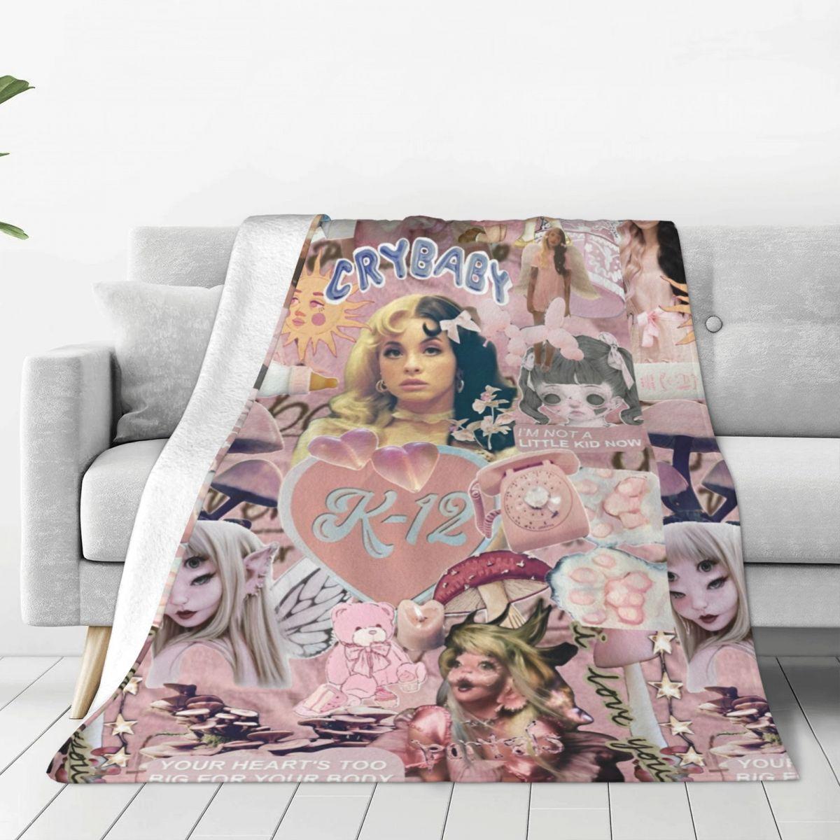 Jessica Chen Unisex Cute Melanie Martinez Fleece Throw Blanket Music Singer Blanket For Bedding Travel Lightweight Thin Bedding Throws