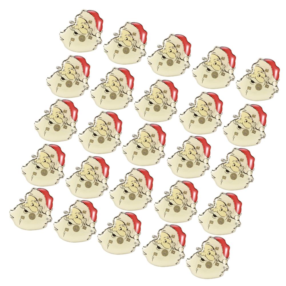 25pcs Brooch Pin Badge Christmas Theme LED Luminous Party DIY DecorationSanta Claus