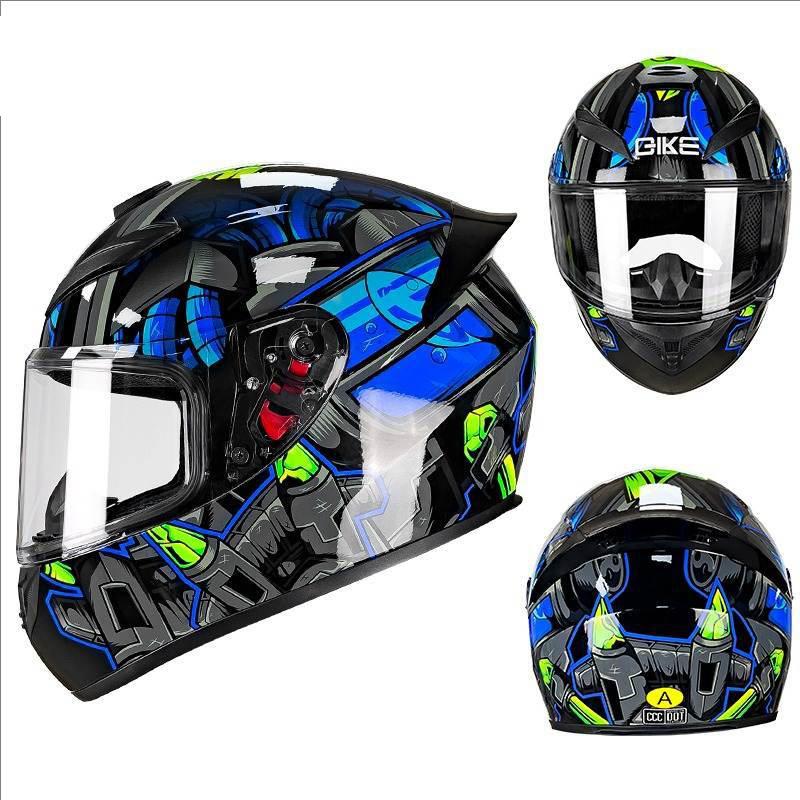 DOT Certified Motorcycle Full Face Helmet for Couples Men Women Racing Style Scooter Karting Headgear Protective Gear