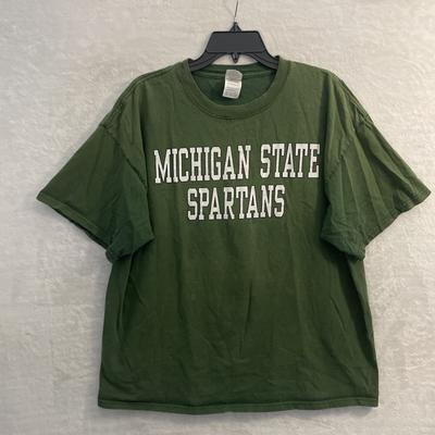 NCAA Michigan State Herr T-shirt Grön Grafisk XL Bomull Vintage Kortärmad