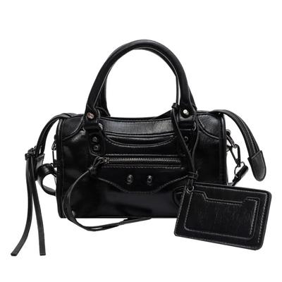 Damen Schultertasche mit Blumenanhänger Damen Tragetaschen Boston Umhängetaschen Outdoor Reise Motorradtasche