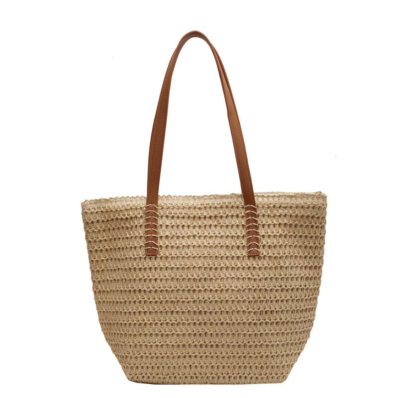 New woven bag women's large-capacity seaside vacation beach bag versatile portable shoulder bag