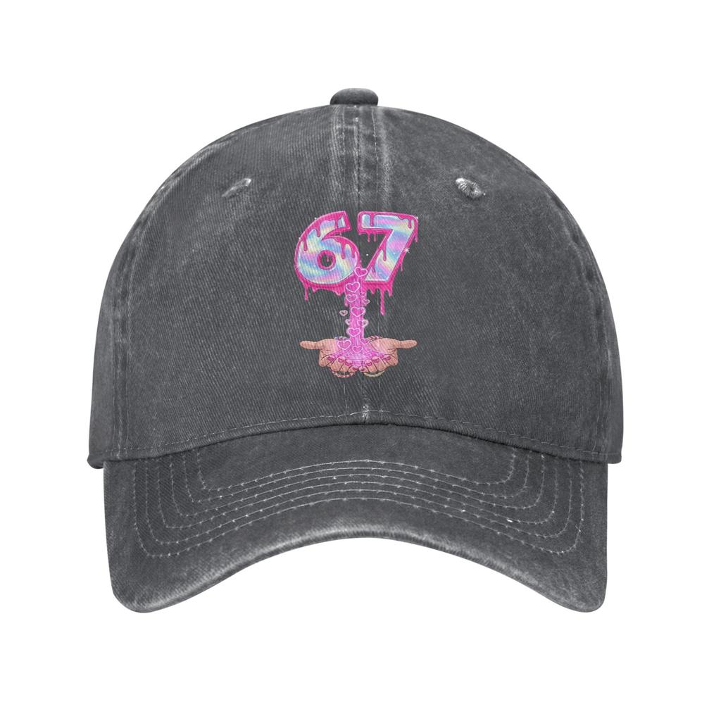 Valentines Day 67 Hearts Six Seven Meme Love Baseball Cap Sun Hiking Washed Trucker Hat Female Male Casual Baseball Caps