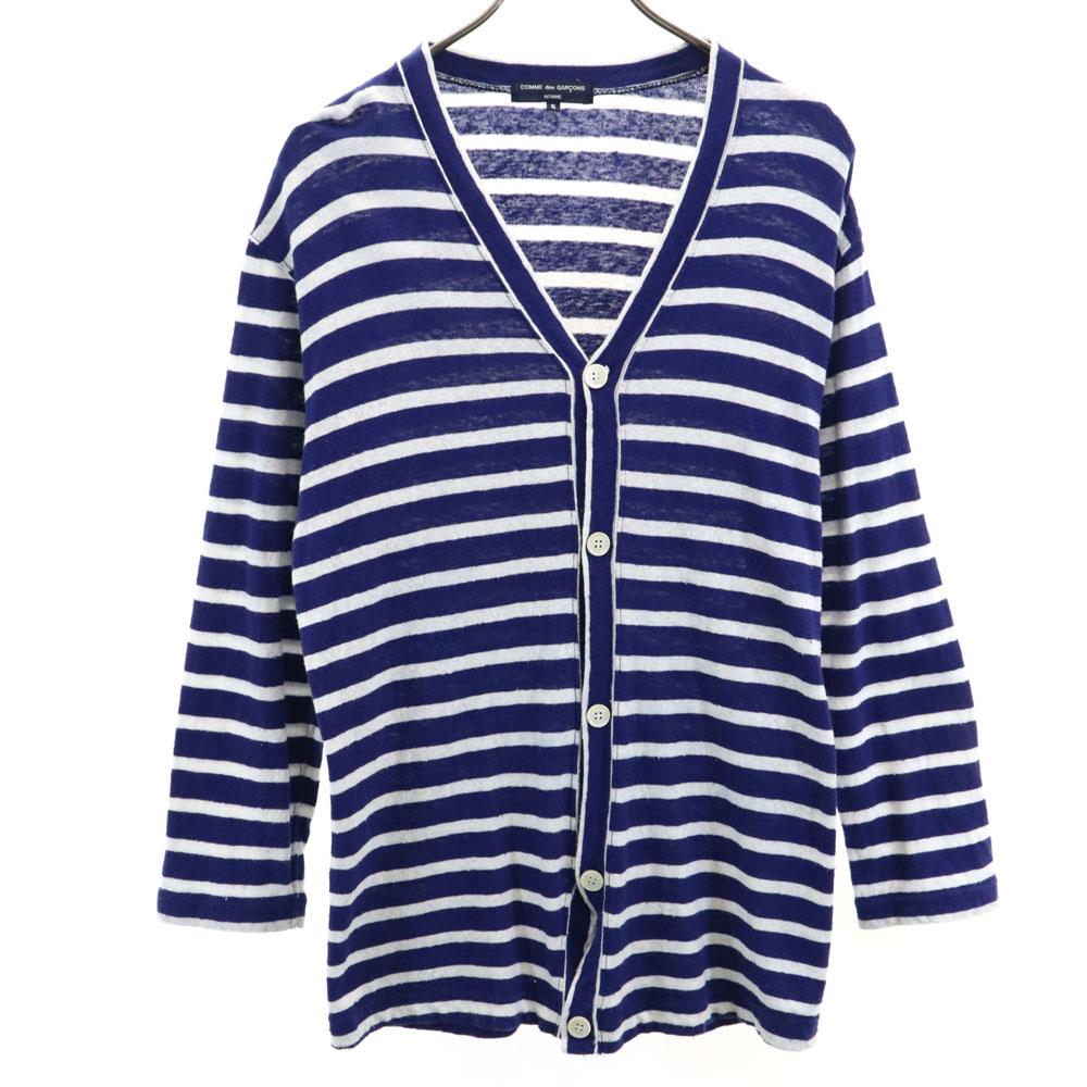 

COMME des GARCONS HOMME сделано в Японии Кардиган с V-образным вырезом и длинным рукавом с узором в полоску Мужской Б/У