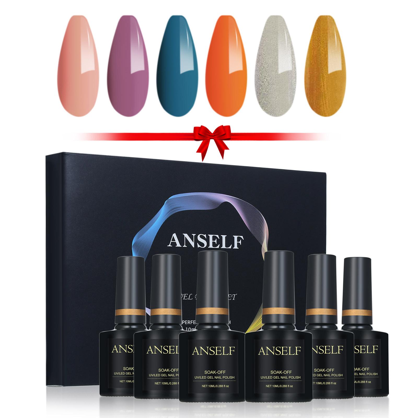 

Anself 6 шт./компл. набор гель-лаков для ногтей с эффектом кошачьего глаза, многоцветный стойкий лак для ногтей без запаха set 1 разноцветный