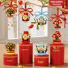 2026 Wohlhabendes Glück Bausteine: Gott des Reichtums, Orangenbaum, Geldbaum, Kristallkugel-Ornament für das Frühlingsfestgeschenk.