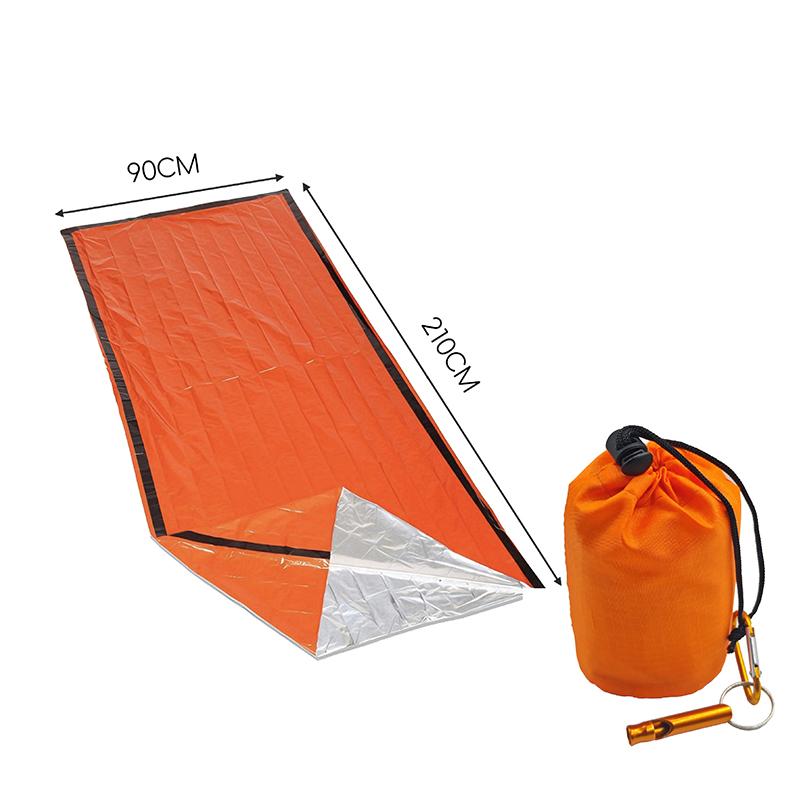 Outdoor-Notfall-Überlebens-Schlafsack, Thermodecke, Mylar, wasserdicht, wiederverwendbar, tragbar, für Camping, Wandern, Notfallausrüstung