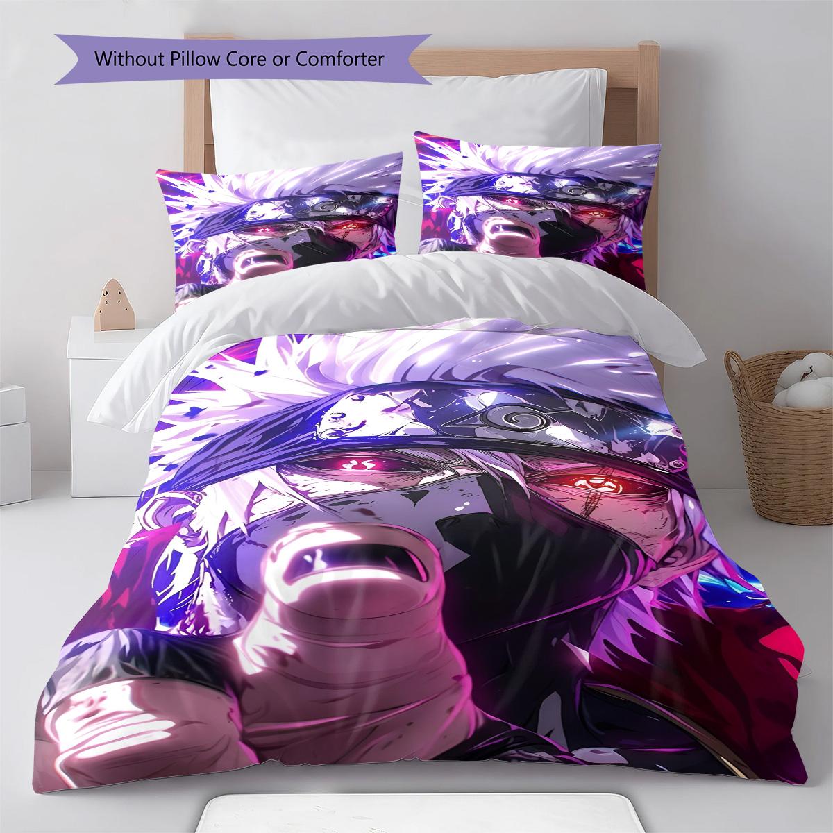 

Naruto Chibi Style Bedding Set Anime Duvet Cover Polyester Soft Comforter Bedroom Set -QJY 135x200cm