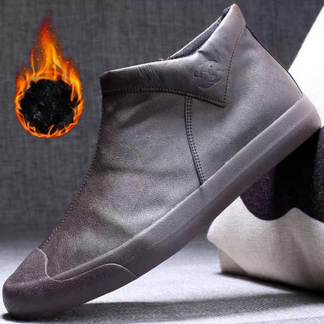 Men s Winter Casual High-Top Leather Slip-On Korean Fashion Trendy Martin Boots 39 4980₽