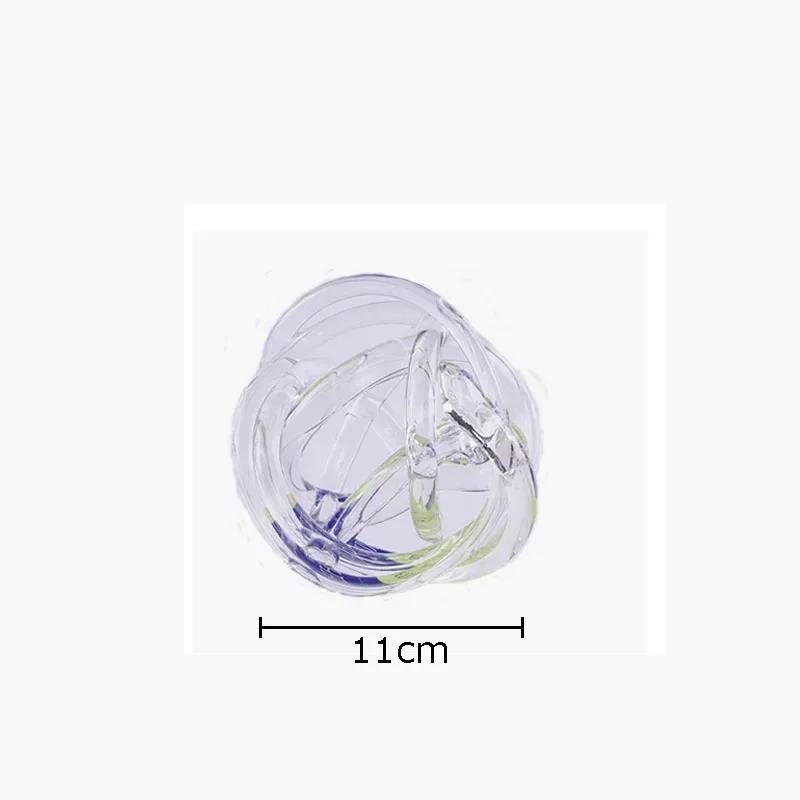 

Transparent Glass Clinch Knot Statue Irregular Hemp Rope Abstract Crafts Ornaments Room Aesthetics Decor Artwork Sculpture