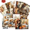 32pcs, autumn limited edition, Harvest season postcard, Autumn fairy tale postcard, wall sticker, Mailing card, greeting car