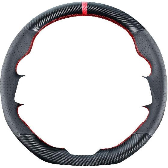 DIY Stitching Carbon Fiber Steering Wheel Cover For Subaru WRX STI And Levorg 2015 2016 2017 2018  / STI S209  15 Inches Leather Interior Accessories