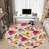 1pc Cake Slice Office Round Rug, Non-slip, Soft and Durable Office Rug for Interior Decoration, Perfect for Office, Beautiful Decoration yy260323002