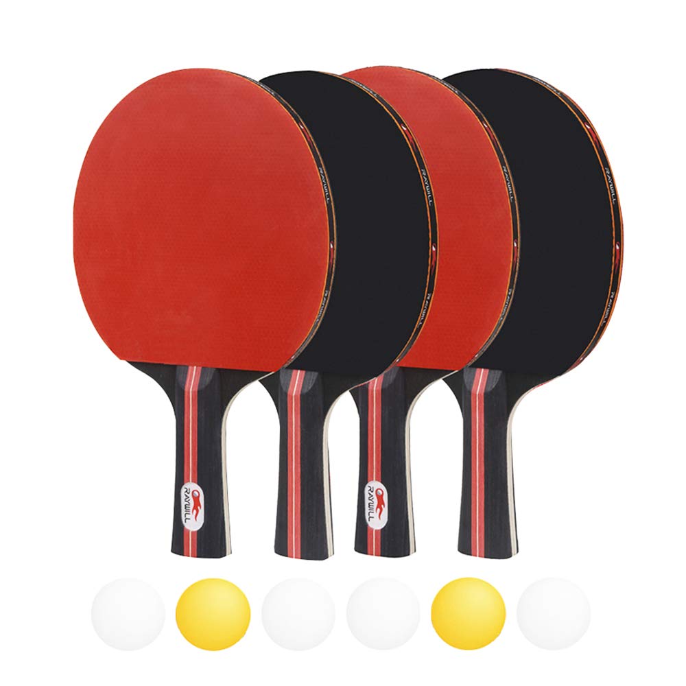 Portable Table Tennis Set with 4 6 Ping Pong and Storage Bag Rackets, Balls,