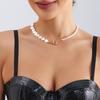 European and American Simple Single-layer Shell Love Splicing Neck Chain Necklace Jewelry Women's Fashion Imitation Pearl Beaded Necklace