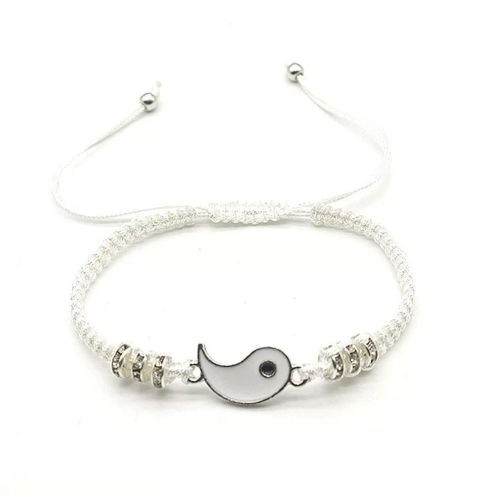 Punk Tai Chi Bracelet Black Whit Hand Chain Retro Braided Bracelet  Couple Jewelry Gift