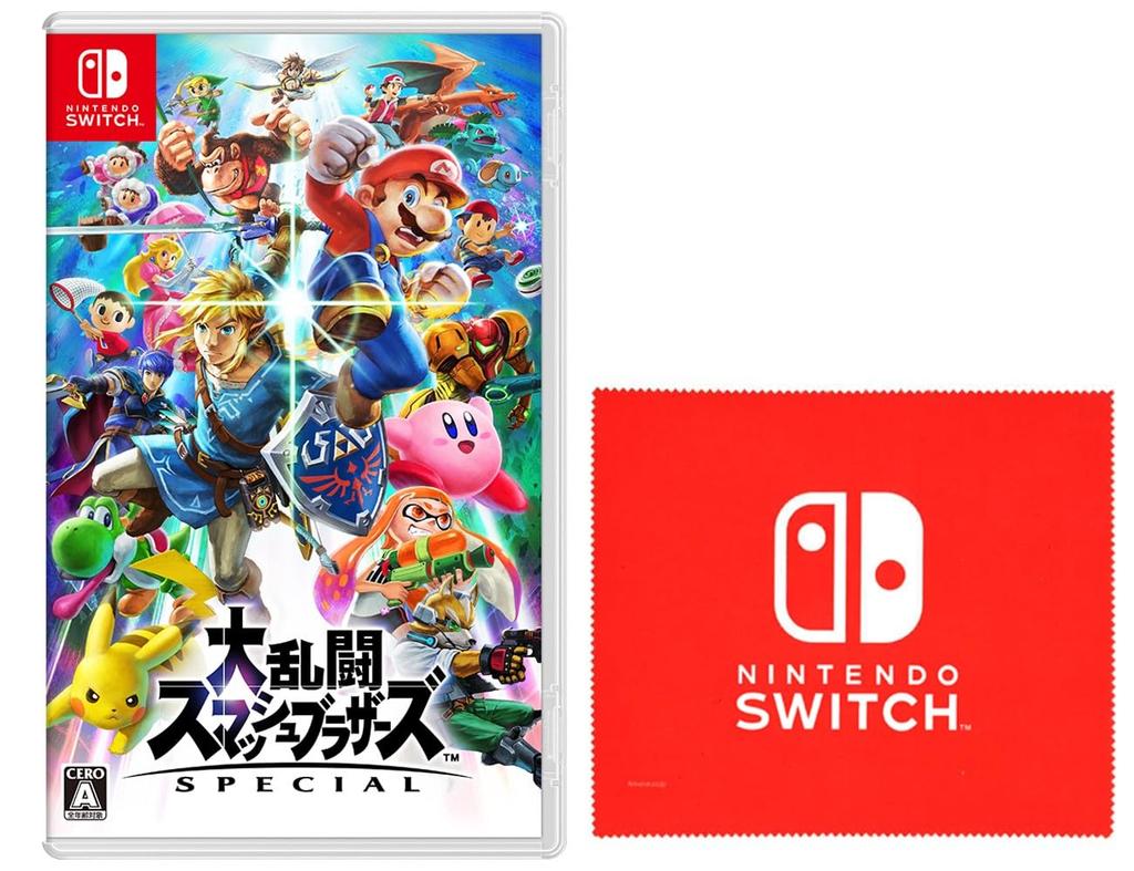 Super Smash Bros. Ultimate - Switch Amazon.co.jp Exclusive Bonus: Nintendo Switch Logo Design Microfiber Cloth Included