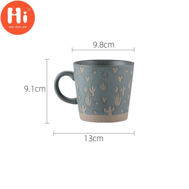 Hi Nordic Ceramic Retro Coffee Mug Simple Office Tea Cup Coarse Pottery Handmade Breakfast Milk Mug Couple Drinkware