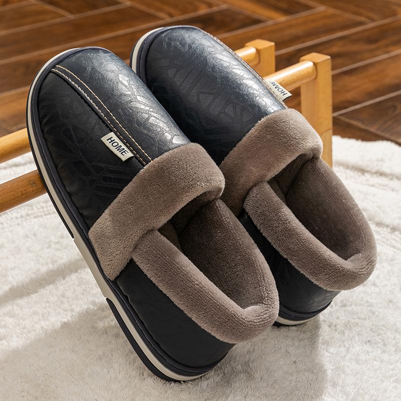 Medium bag heel cotton slippers autumn and winter home indoor thick sole home wool cotton shoes