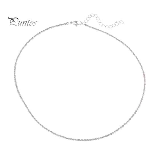 

Блестящие ожерелья для женщин, цепочка на ключицу с застежкой-карабином, гипоаллергенные украшения для вечеринок, свадеб, повседневной носки серебряный