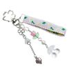 Strawberry Cherrys Ribbon Flower Keychain Charm Colorful Keyring for Women and Girls Bag Accessories Purse Decoration